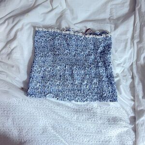 Vintage Havana Light Blue Smocked Top